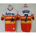 Men's Houston Astros #7 Craig Biggio Orange Rainbow Cooperstown Stitched MLB Cool Base Nike Jersey