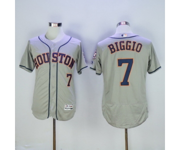 Men's Houston Astros #7 Craig Biggio Retired Gray Road 2016 Flexbase Majestic Baseball Jersey