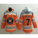 Men's Houston Astros #7 Craig Biggio Retired Orange Baseball MLB Hoodie