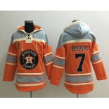 Men's Houston Astros #7 Craig Biggio Retired Orange Baseball MLB Hoodie