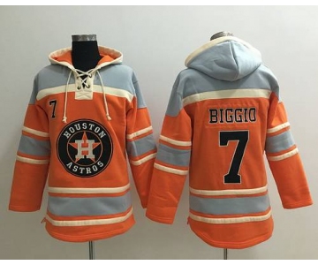Men's Houston Astros #7 Craig Biggio Retired Orange Baseball MLB Hoodie