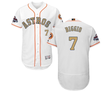 Men's Houston Astros #7 Craig Biggio White 2018 Gold Program Flexbase Stitched MLB Jersey