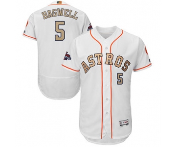 Houston Astros #5 Jeff Bagwell White FlexBase Authentic 2018 Gold Program Cool Base Stitched MLB Jersey