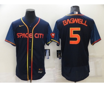 Men's Houston Astros #5 Jeff Bagwell 2022 Navy City Connect Flex Base Stitched Baseball Jersey