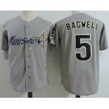 Men's Houston Astros #5 Jeff Bagwell Gray Road 1997 Throwback Cooperstown Collection Stitched MLB Mitchell & Ness Jersey