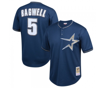 Men's Houston Astros #5 Jeff Bagwell Mitchell & Ness Cooperstown 1997 Mesh Batting Practice Navy Jersey