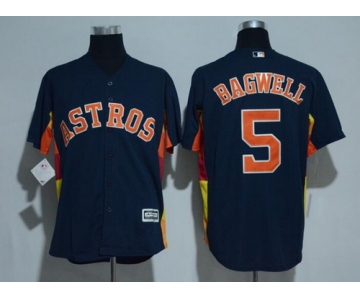 Men's Houston Astros #5 Jeff Bagwell Retired Navy Blue Stitched MLB Majestic Cool Base Jersey