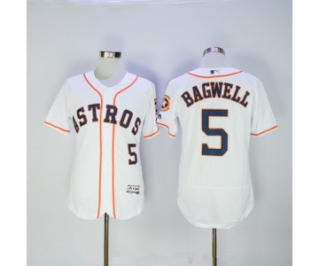 Men's Houston Astros #5 Jeff Bagwell Retired White Stitched MLB 2016 Majestic Flex Base Jersey