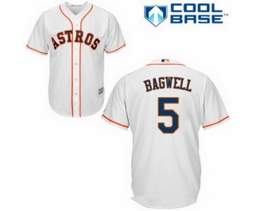 Men's Houston Astros #5 Jeff Bagwell Retired White Stitched MLB Majestic Cool Base Jersey