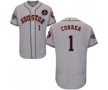 Houston Astros #1 Carlos Correa Grey Flexbase Authentic Collection 2017 World Series Bound Customize Stitched MLB Jersey