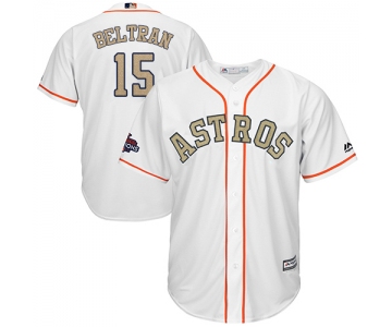 Houston Astros #15 Carlos Beltran White 2018 Gold Program Cool Base Stitched MLB Jersey