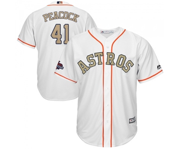 Houston Astros #41 Brad Peacock White 2018 Gold Program Cool Base Stitched MLB Jersey