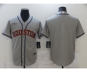 Men Houston Astros Blank Grey Game 2021 Nike MLB Jersey