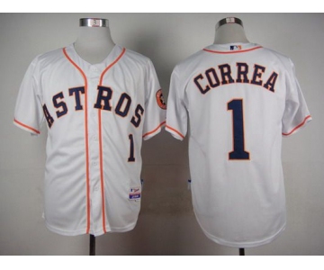 Men's Houston Astros #1 Carlos Correa White Jersey