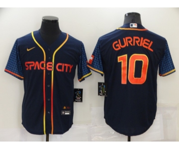 Men's Houston Astros #10 Yuli Gurriel 2022 Navy City Connect Cool Base Stitched Jersey