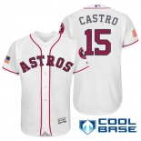 Men's Houston Astros #15 Jason Castro White Stars & Stripes Fashion Independence Day Stitched MLB Majestic Cool Base Jersey