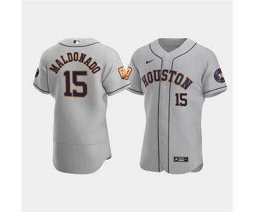 Men's Houston Astros #15 Martín Maldonado Gray 60th Anniversary Flex Base Stitched Baseball Jersey
