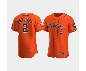 Men's Houston Astros #2 Jose Altuve Orange 60th Anniversary Flex Base Stitched Baseball Jersey