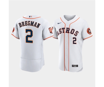 Men's Houston Astros #2 Jose Altuve White 60th Anniversary Flex Base Stitched Baseball Jersey