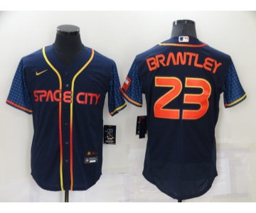Men's Houston Astros #23 Michael Brantley 2022 Navy City Connect Flex Base Stitched Baseball Jersey