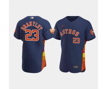 Men's Houston Astros #23 Michael Brantley Navy 60th Anniversary Flex Base Stitched Baseball Jersey