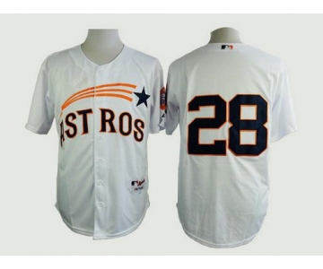 Men's Houston Astros #28 Colby Rasmus 1972 White Turn Back The Clock Jersey