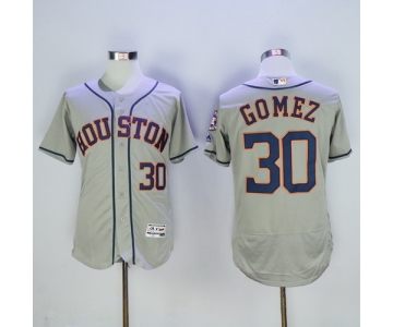 Men's Houston Astros #30 Carlos Gomez Gray Road 2016 Flexbase Majestic Baseball Jersey