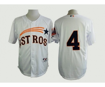 Men's Houston Astros #4 George Springer 1972 White Turn Back The Clock Jersey