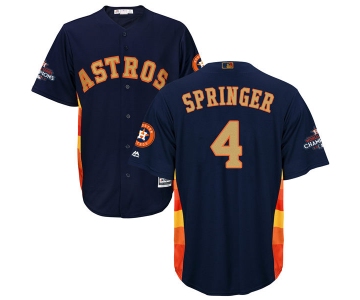 Men's Houston Astros #4 George Springer Navy Blue 2018 Gold Program Cool Base Stitched MLB Jersey