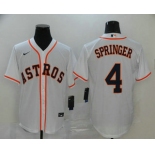 Men's Houston Astros #4 George Springer White Stitched MLB Cool Base Nike Jersey