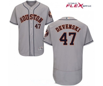Men's Houston Astros #47 Chris Devenski Gray Road Stitched MLB Majestic Flex Base Jersey