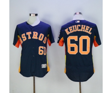 Men's Houston Astros #60 Dallas Keuchel Navy Blue 2016 Flexbase Majestic Baseball Jersey