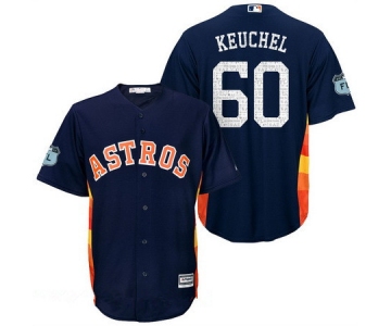 Men's Houston Astros #60 Dallas Keuchel Navy Blue 2017 Spring Training Stitched MLB Majestic Cool Base Jersey