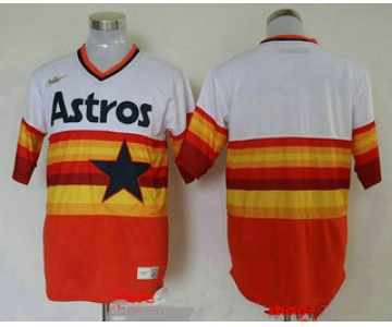 Men's Houston Astros Blank Orange Rainbow Cooperstown Stitched MLB Cool Base Nike Jersey