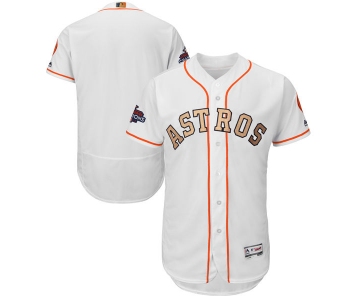 Men's Houston Astros Blank White 2018 Gold Program Flexbase Stitched MLB Jersey