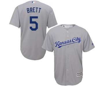 Royals #5 George Brett Grey Cool Base Stitched Youth Baseball Jersey