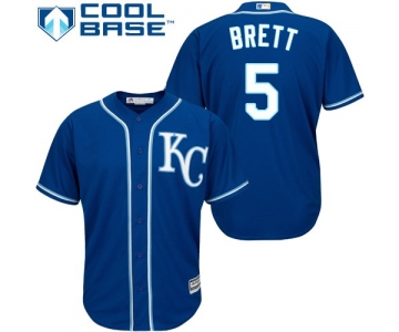 Royals #5 George Brett Royal Blue Cool Base Stitched Youth Baseball Jersey