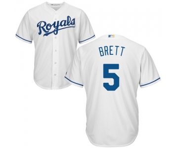 Royals #5 George Brett White Cool Base Stitched Youth Baseball Jersey