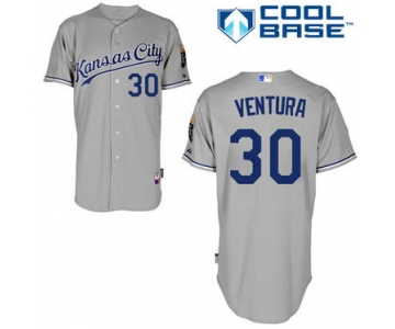 Kansas City Royals #30 Yordano Ventura Gray Jersey