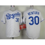 Kansas City Royals #30 Yordano Ventura White Jersey