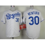 Kansas City Royals #30 Yordano Ventura White Jersey