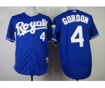 Kansas City Royals #4 Alex Gordon Navy Blue Jersey