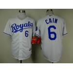 Kansas City Royals #6 Lorenzo Cain White Jersey