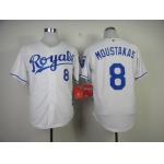 Kansas City Royals #8 Mike Moustakas White Jersey