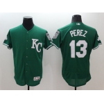 Men Kansas City Royals 13 Perez Green Elite 2021 MLB Jerseys