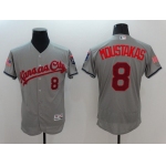 Men Kansas City Royals 8 Moustakas Grey Elite 2022 MLB Jersey