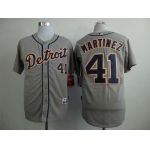 Men's Detroit Tigers #41 Victor Martinez Gray Jersey