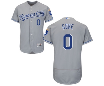 Men's Kansas City Royals #0 Terrance Gore Majestic Gray 2016 Flexbase Authentic Collection Jersey