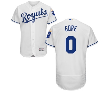 Men's Kansas City Royals #0 Terrance Gore Majestic White 2016 Flexbase Authentic Collection Jersey