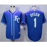 Men's Kansas City Royals #1 Jarrod Dyson Blue New Cool Base Jersey